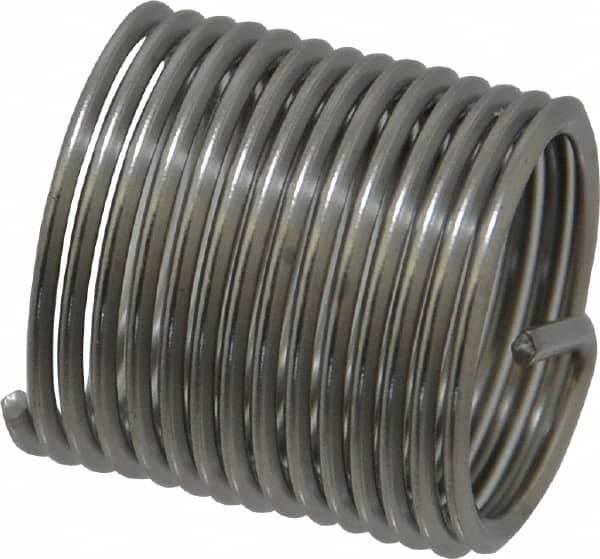Heli-Coil - 5/8-18 UNF, 0.938" OAL, Free Running Helical Insert - 14-1/8 Free Coils, Tanged, Stainless Steel, Bright Finish, 1-1/2D Insert Length - Exact Tooling