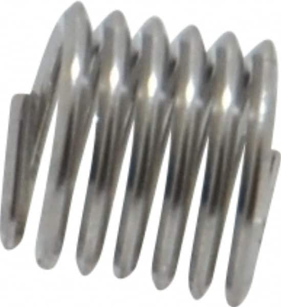 Heli-Coil - M4x0.70 Metric Coarse, 6mm OAL, Free Running Helical Insert - 6-1/8 Free Coils, Tanged, Stainless Steel, Bright Finish, 1-1/2D Insert Length - Exact Tooling