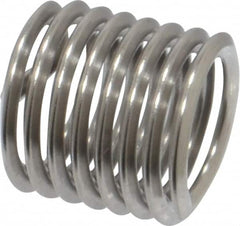 Heli-Coil - M8x1.25 Metric Coarse, 12mm OAL, Free Running Helical Insert - 7-3/8 Free Coils, Tanged, Stainless Steel, Bright Finish, 1-1/2D Insert Length - Exact Tooling