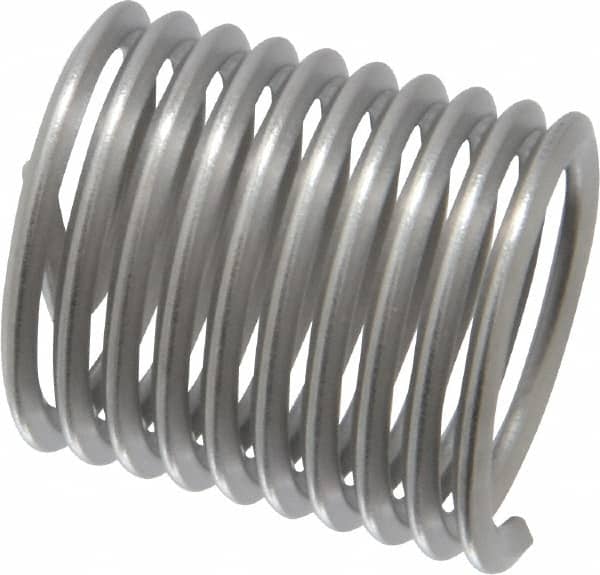 Heli-Coil - M16x2.00 Metric Coarse, 24mm OAL, Free Running Helical Insert - 9-3/4 Free Coils, Tanged, Stainless Steel, Bright Finish, 1-1/2D Insert Length - Exact Tooling