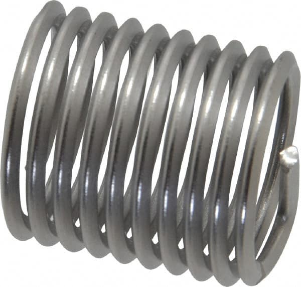 Heli-Coil - M20x2.50 Metric Coarse, 30mm OAL, Free Running Helical Insert - 13-5/8 Free Coils, Tanged, Stainless Steel, Bright Finish, 1-1/2D Insert Length - Exact Tooling