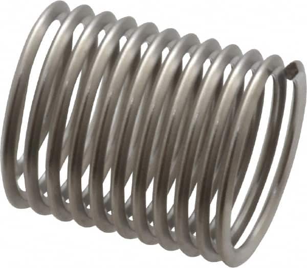 Heli-Coil - M14x1.50 Metric Fine, 21mm OAL, Free Running Helical Insert - 11-3/8 Free Coils, Tanged, Stainless Steel, Bright Finish, 1-1/2D Insert Length - Exact Tooling