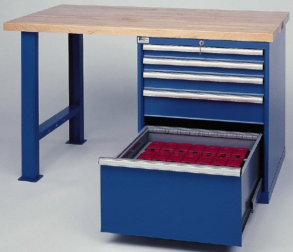 LISTA - 5 Drawer NC/CNC Cabinet Modular Workstation - For Use 40 Taper, Holds 28 Tools, 60 Inches Wide x 35-1/4 Inches High x 30 Inches Deep, 2,000 Lbs. Load Capacity - Exact Tooling