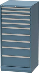 LISTA - 10 Drawer, Tool Crib Storage Cabinet - Steel, 28-1/4" Wide x 28-1/2" Deep x 59-1/2" High, Blue - Exact Tooling