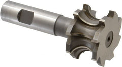 Whitney Tool Co. - 3/8" Radius, 3/4" Circle Diam, 1-7/8" Cutter Diam, 1-1/4" Cutting Width, Shank Connection, Concave Radius Cutter - 3/4" Shank Diam, 4" OAL, High Speed Steel, Uncoated, Profile Ground, 8 Teeth, Weldon Flat - Exact Tooling