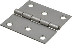 Made in USA - 2-1/2" Long x 2-1/2" Wide x 0.062" Thick, 302/304 Stainless Steel Commercial Hinge - 6 Holes, 0.12" Pin Diam - Exact Tooling