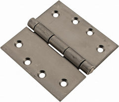 Made in USA - 4" Long x 4" Wide x 1/8" Thick, 302/304 Stainless Steel Commercial Hinge - 8 Holes, 0.25" Pin Diam - Exact Tooling
