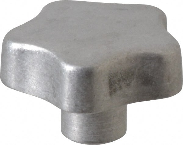 J.W. Winco - 40mm Head Diam, 5 Point Lobed Knob - M6x1 Hole, Aluminum - Exact Tooling