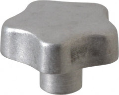 J.W. Winco - 40mm Head Diam, 5 Point Lobed Knob - M6x1 Hole, Aluminum - Exact Tooling
