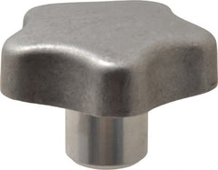 J.W. Winco - 50mm Head Diam, 5 Point Lobed Knob - M8x1.25 Hole, Aluminum - Exact Tooling