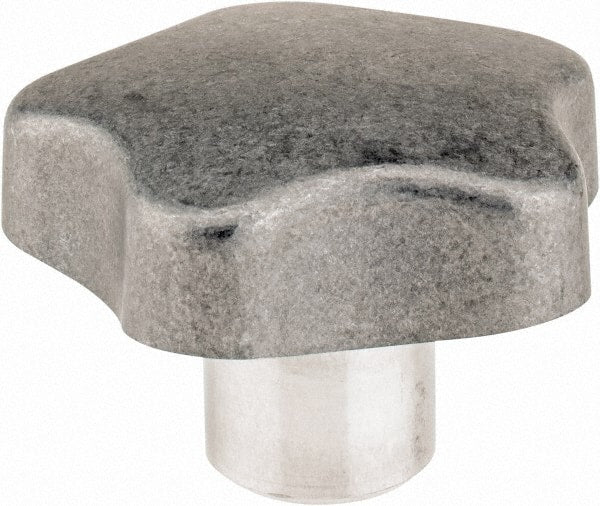J.W. Winco - 70mm Head Diam, 5 Point Lobed Knob - Aluminum - Exact Tooling