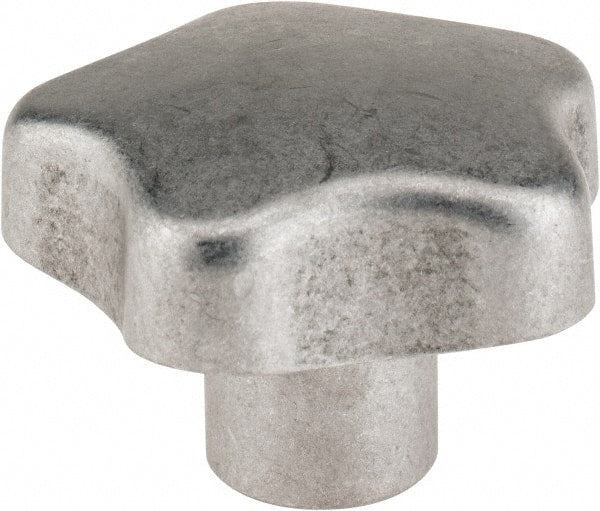 J.W. Winco - 70mm Head Diam, 5 Point Lobed Knob - M16x2 Hole, Aluminum - Exact Tooling