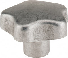 J.W. Winco - 70mm Head Diam, 5 Point Lobed Knob - M16x2 Hole, Aluminum - Exact Tooling