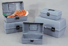 Flambeau - 1 Compartment Utility Tool Box - 17-1/8" Wide x 8-5/8" Deep x 9-1/4" High, Copolymer Resin, Gray - Exact Tooling