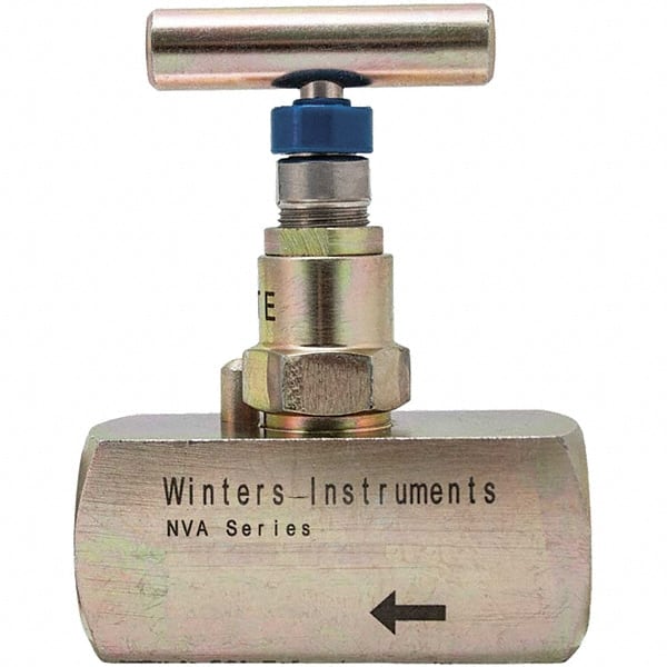 Value Collection - 1/4" Pipe, Inline Hard Seat Needle Valve - FNPT x FNPT Ends, Alloy Valve, 10,000 Max psi - Exact Tooling