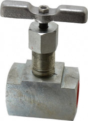 Value Collection - 1" Pipe, Inline Hard Seat Needle Valve - FNPT x FNPT Ends, Alloy Valve, 10,000 Max psi - Exact Tooling