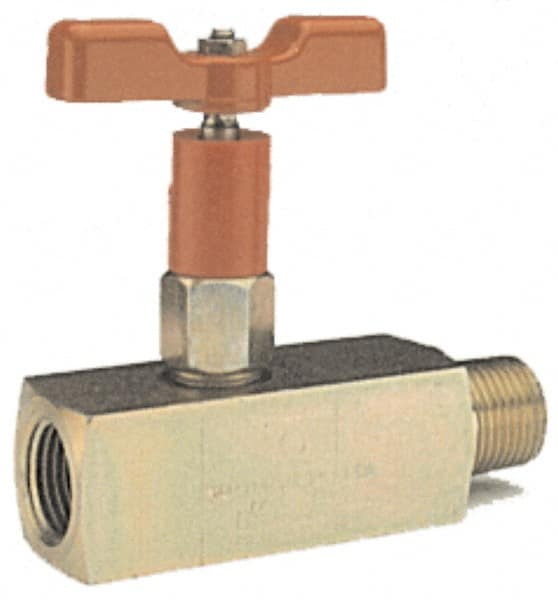 Value Collection - 1/2" Pipe, Inline Soft Seat Needle Valve - FNPT x FNPT Ends, Alloy Valve, 6,000 Max psi - Exact Tooling