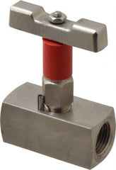 Value Collection - 1/2" Pipe, Inline Soft Seat Needle Valve - FNPT x FNPT Ends, Grade 316 Stainless Steel Valve, 6,000 Max psi - Exact Tooling