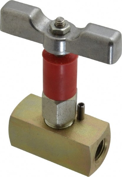Value Collection - 1/4" Pipe, Inline Soft Seat Needle Valve - FNPT x FNPT Ends, Alloy Valve, 6,000 Max psi - Exact Tooling