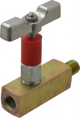Value Collection - 1/4" Pipe, Inline Soft Seat Needle Valve - MNPT x FNPT Ends, Alloy Valve, 6,000 Max psi - Exact Tooling