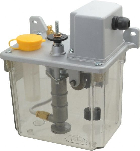Trico - 2 L Reservoir Capacity, 3 - 6 cm Output per Cycle, 12-24 cm Output per Hour, Electric Central Lubrication System - 15 Min Interval Between Cycles, 130mm Wide x 225mm High, 110 Volts, Oil, 5/16-24 Outlet Thread - Exact Tooling