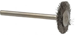 Osborn - 3/4" OD, 1/8" Shank Diam, Crimped Stainless Steel Wheel Brush - 0.005" Filament Diam, 25,000 RPM - Exact Tooling