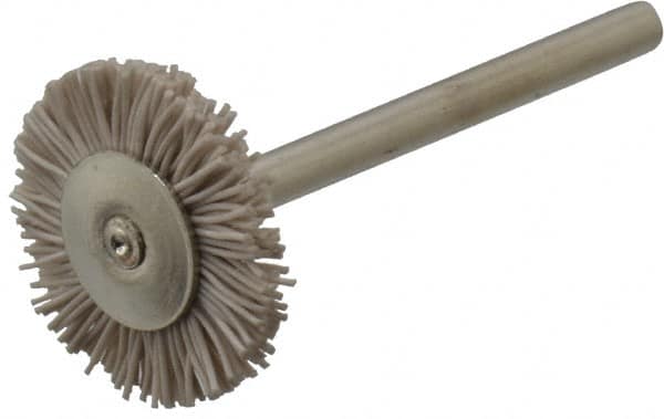 Osborn - 3/4" OD, 1/8" Shank Diam, Nylon Wheel Brush - 3/32" Face Width, 6,000 RPM - Exact Tooling