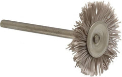 Osborn - 1" OD, 1/8" Shank Diam, Nylon Wheel Brush - 3/32" Face Width, 6,000 RPM - Exact Tooling