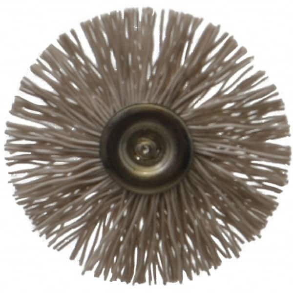 Osborn - 1-1/2" OD, 1/8" Shank Diam, Nylon Wheel Brush - 3/32" Face Width, 6,000 RPM - Exact Tooling