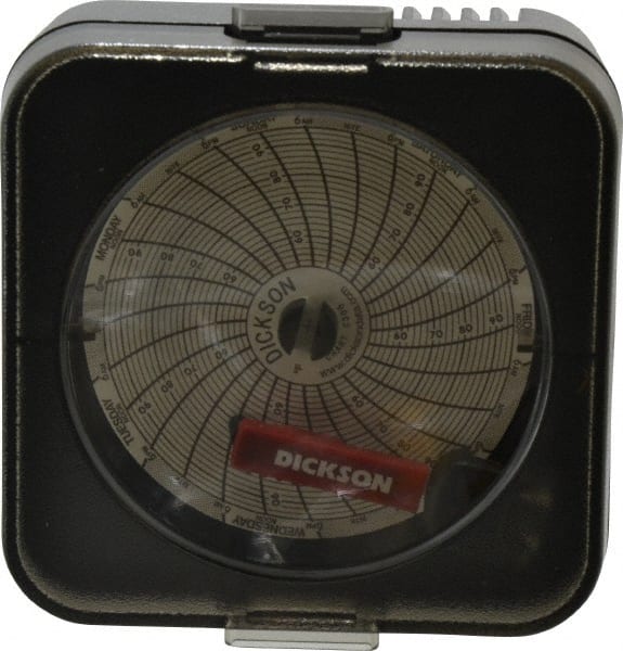 Dickson - 50 to 96°F, Temp Recorder - 3 Inch Diameter, Battery Operated - Exact Tooling