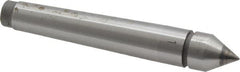 Value Collection - 0.48" Head Diam, Carbide-Tipped Steel Standard Point Solid Dead Center - 1MT Morse Taper, 0.48" Point Diam, 3.15" OAL - Exact Tooling