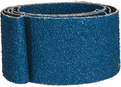 Made in USA - 2" Wide x 48" OAL, 36 Grit, Zirconia Alumina Abrasive Belt - Zirconia Alumina, Very Coarse, Coated, X Weighted Cloth Backing - Exact Tooling