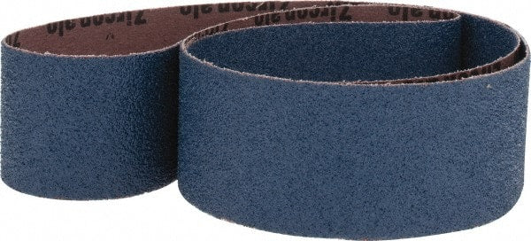 Made in USA - 2" Wide x 48" OAL, 40 Grit, Zirconia Alumina Abrasive Belt - Zirconia Alumina, Coarse, Coated, X Weighted Cloth Backing - Exact Tooling