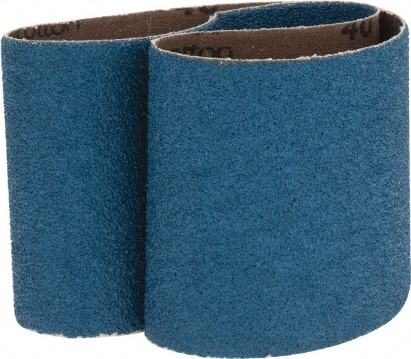 Made in USA - 3" Wide x 21" OAL, 40 Grit, Zirconia Alumina Abrasive Belt - Zirconia Alumina, Coarse, Coated, X Weighted Cloth Backing - Exact Tooling