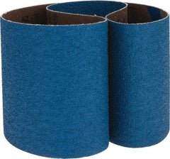 Made in USA - 4" Wide x 36" OAL, 40 Grit, Zirconia Alumina Abrasive Belt - Zirconia Alumina, Coarse, Coated, X Weighted Cloth Backing - Exact Tooling
