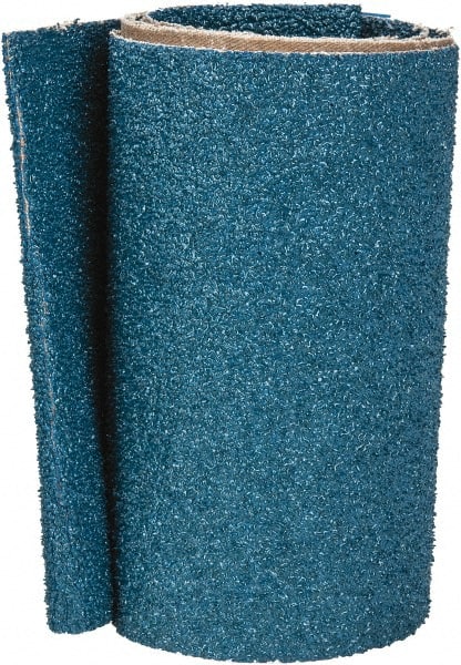 Made in USA - 6" Wide x 48" OAL, 24 Grit, Zirconia Alumina Abrasive Belt - Zirconia Alumina, Very Coarse, Coated, X Weighted Cloth Backing - Exact Tooling