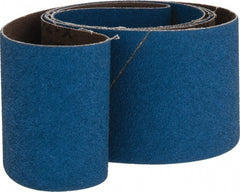 Made in USA - 2-1/2" Wide x 60" OAL, 60 Grit, Zirconia Alumina Abrasive Belt - Zirconia Alumina, Medium, Coated, X Weighted Cloth Backing - Exact Tooling