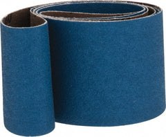 Made in USA - 2-1/2" Wide x 60" OAL, 80 Grit, Zirconia Alumina Abrasive Belt - Zirconia Alumina, Medium, Coated, X Weighted Cloth Backing - Exact Tooling