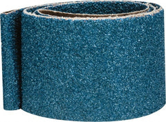 Made in USA - 2-1/2" Wide x 60" OAL, 24 Grit, Zirconia Alumina Abrasive Belt - Zirconia Alumina, Very Coarse, Coated, X Weighted Cloth Backing - Exact Tooling