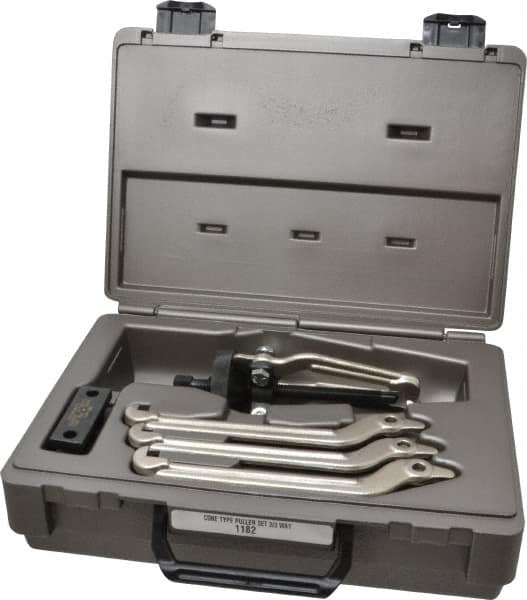 OTC - 5 Piece, 5 Ton Capacity, 6-1/4" Spread, Puller Set - 2, 3 Jaws, 12.67" OAL, 6" Reach - Exact Tooling