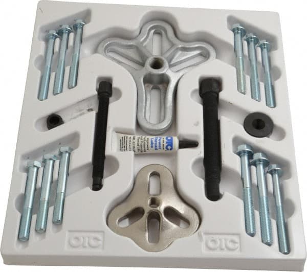 OTC - 16 Piece, 5 Ton Capacity, 4" Spread, Flange-Type Puller Set - 12-1/4" OAL - Exact Tooling