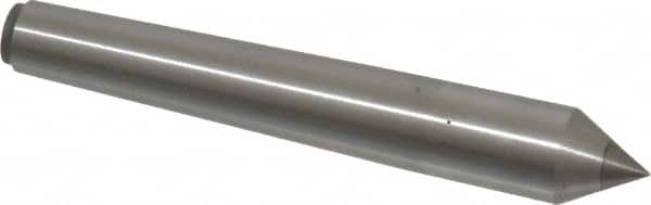 Made in USA - Carbide-Tipped Alloy Steel Standard Point Solid Dead Center - 1MT Morse Taper, 3-5/16" OAL - Exact Tooling