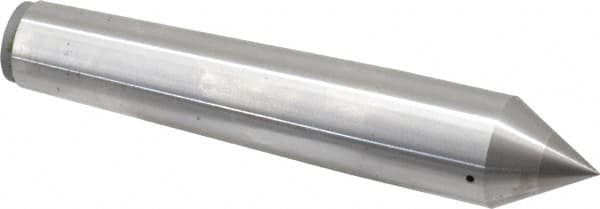 Made in USA - Carbide-Tipped Alloy Steel Standard Point Solid Dead Center - 3MT Morse Taper, 5-1/4" OAL - Exact Tooling
