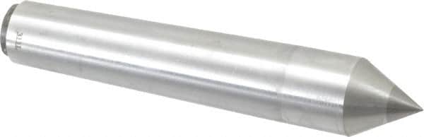 Made in USA - Carbide-Tipped Alloy Steel Standard Point Solid Dead Center - B&S 9 Brown & Sharpe Taper, 6" OAL - Exact Tooling