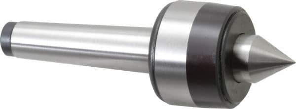 Bison - MT2 Taper Shank, 1.57" Head Diam 460 Lb Capacity Live Center - 5,000 Max RPM, 0.7" Point Diam, 0.87" Point Len, 460 Lb Max Workpc, 4.74" OAL, 0.87" Long Tip, Standard Point - Exact Tooling