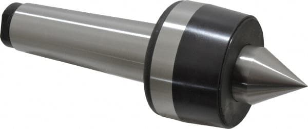 Bison - MT5 Taper Shank, 3.35" Head Diam 4,400 Lb Capacity Live Center - 2,500 Max RPM, 1.61" Point Diam, 1.77" Point Len, 4,400 Lb Max Workpc, 9.33" OAL, 1.77" Long Tip, Standard Point - Exact Tooling