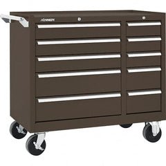 Kennedy - 10 Drawer 2,800 Lb Capacity Steel Tool Roller Cabinet - 39-3/8" Wide x 34" High x 18" Deep, Brown - Exact Tooling