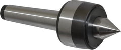 Bison - MT2 Taper Shank, 1.57" Head Diam 460 Lb Capacity Live Center - 5,000 Max RPM, 0.7" Point Diam, 0.87" Point Len, 460 Lb Max Workpc, 4.74" OAL, 0.87" Long Tip, Standard Point - Exact Tooling