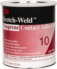 3M - 1 Gal Can Amber Contact Adhesive - Series 10, 30 min Working Time, Bonds to Cardboard, Ceramic, Foam, Glass, Metal, Paper & Wood - Exact Tooling