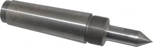 Riten - 7/8" Head Diam, Steel Long Point Solid Dead Center - 5MT Morse Taper, 7/8" Point Diam, 2-1/2" Point Length - Exact Tooling